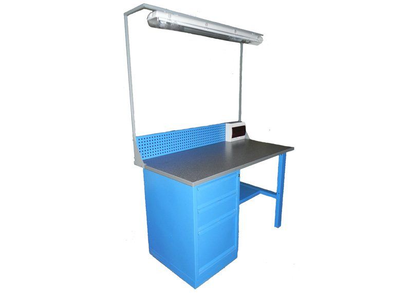 ВЕРСТАК ОДНОТУМБОВЫЙ ОВС 01.103 (ОВС 02.106 без светильника))